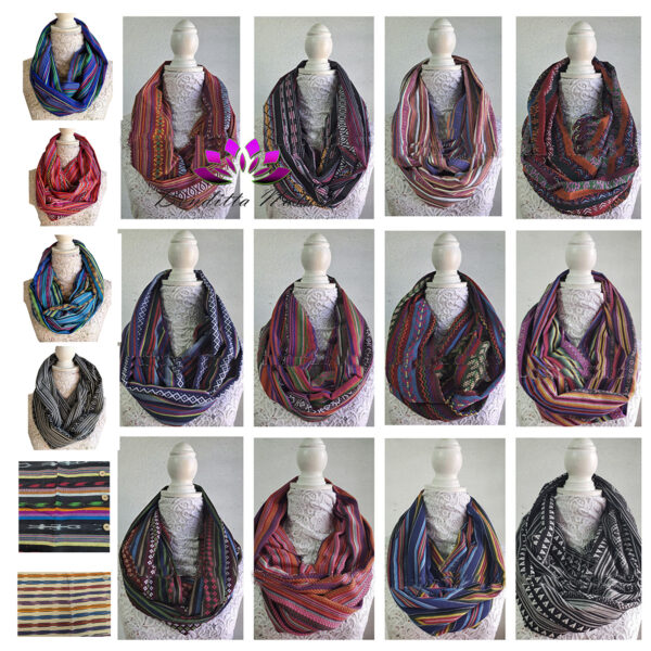 Guatemala Scarf for women - Rebozo with Mayan Colors & Shawl Wrap Pashmina Rave Bufandas (Bufanda, Multi-color) - Imagen 2