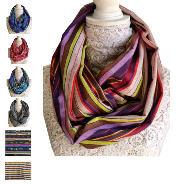Guatemala Scarf for women - Rebozo with Mayan Colors & Shawl Wrap Pashmina Rave Bufandas (Bufanda, Multi-color)